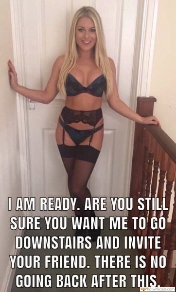 Dirty Talk, Getting Ready, Sexy Memes Hotwife Caption №11177 wife in hot lingerie and heels getting ready