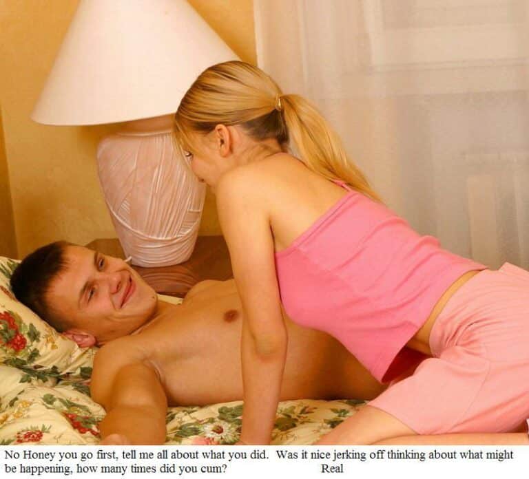 Cute Blonde Couple Enjoys Flerting in Bed