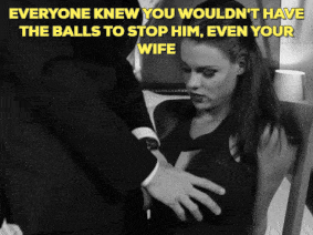 Gifs Bully Boss hotwife caption: EVERYONE KNEW YOU WOULDN’T HAVE THE BALLS TO STOP HIM, EVEN YOUR WIFE Bimbo Lets Businessman Play With Her Big Breasts