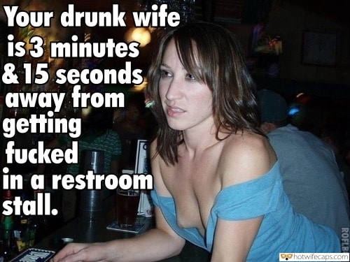 Public Flashing hotwife caption: Your drunk wife is 3 minutes & 15 seconds away from getting fucked in a restroom stall. ROFLBOT wife nipples under shirt flash Small Boobed Wife Nipple Slip at the Restaurant