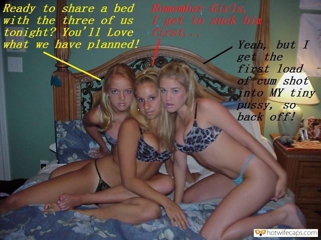 Sexy Memes Group Sex Dirty Talk Cuckquean hotwife caption:   Ready to share a bed with the three of us tonight? You will love what we have planned !!! Remember girls! I get to suck him first! Yeah, but I get the first load of cum shot into MY...