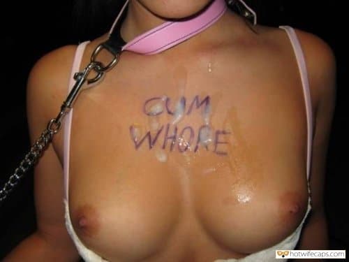 My Favorite hotwife caption: Cum Whore Filled With Cum