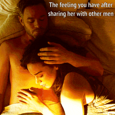 Gifs hotwife caption: The feeling you have after sharing her with other men Man Kissing Hotwife Naked in Bed