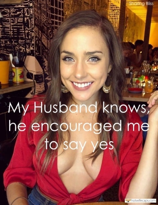 Sexy Memes hotwife caption: Sharing Bliss My Husband knows, he encouraged me to say yes And That’s Why Cute Wife Is Smiling.