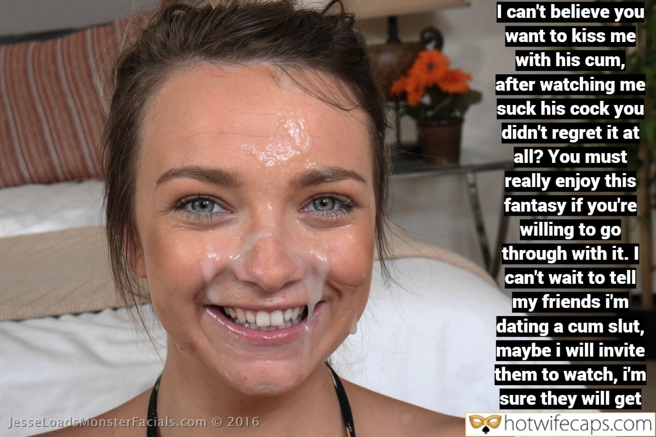 Humiliation Femdom Cum Slut Cuckold Cleanup Bigger Cock hotwife caption: JesseLoads MonsterFacials.com © 2016 I can’t believe you want to kiss me with his cum, after watching me suck his cock you didn’t regret it at all? You must really enjoy this fantasy if you’re willing to go through with...