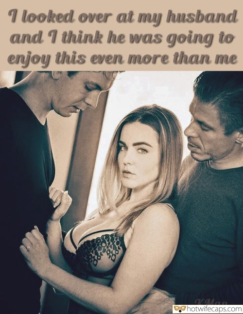 Wife Sharing Threesome Cuckold Cleanup Cheating Bull hotwife caption: I looked over at my husband and I think he was going to enjoy this even more than me Hw and 2 of Her Men