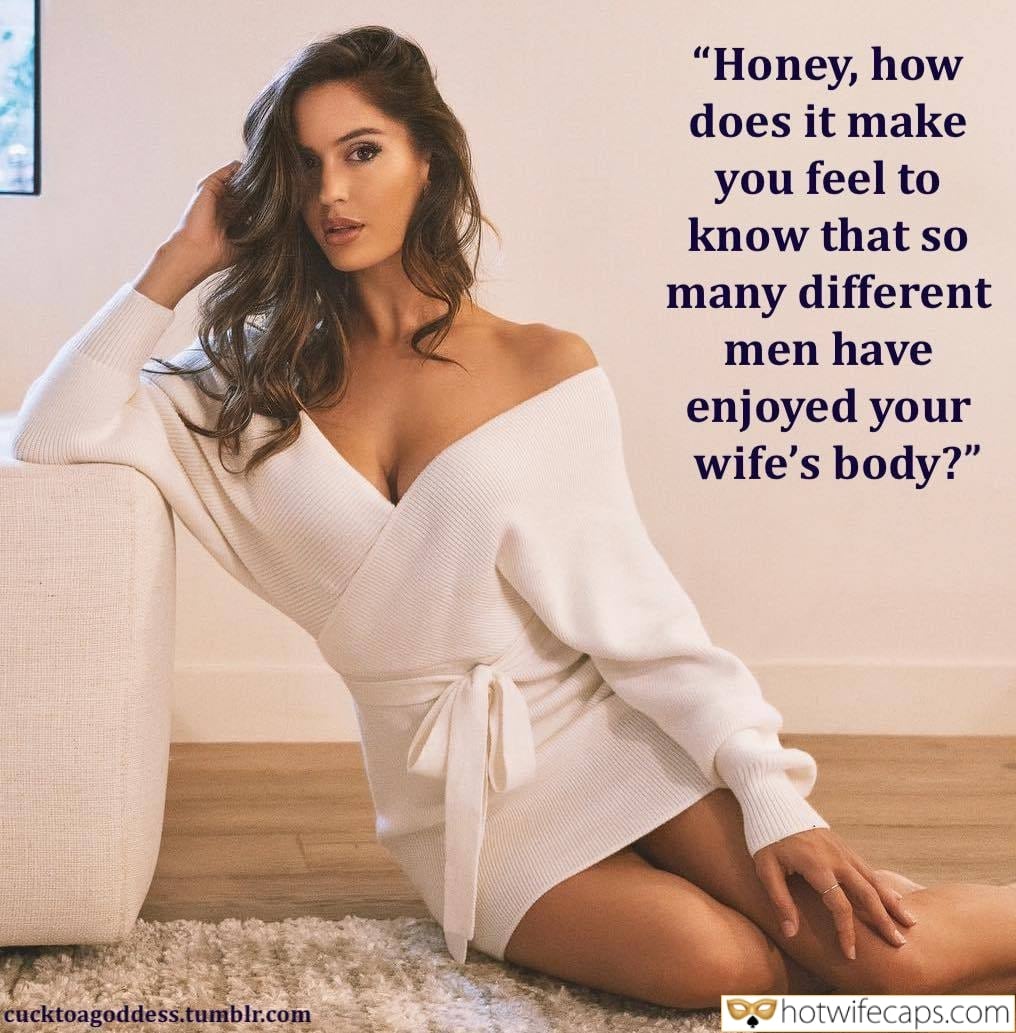 Sexy Memes Creampie Cheating Bully Bull hotwife caption: “Honey, how does it make you feel to know that so many different men have enjoyed your wife’s body?” Nasty Wife on the Floor