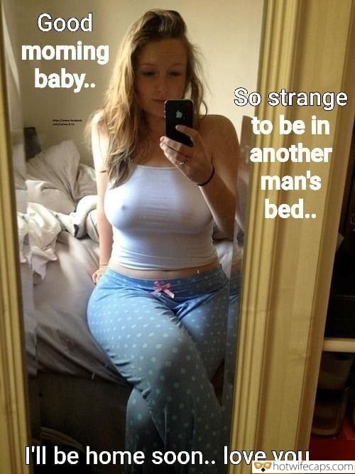 Wife Sharing Sexy Memes Cuckold Cleanup Cheating Bully Bull hotwife caption: Good morning baby… So strange to be in another man’s bed… I’ll be home soon… love you… Plump Blonde With Excited Nipples