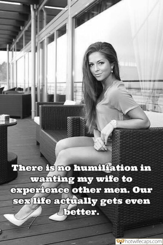 Sexy Memes Humiliation Cuckold Cleanup Cheating Bull hotwife caption: There is no humiliation in wanting my wife to experience other men. Our sex life actually gets even better. Red Haired Girl in High Heels