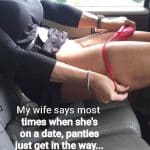 Sexywife Takes Off Her Panties in the Car