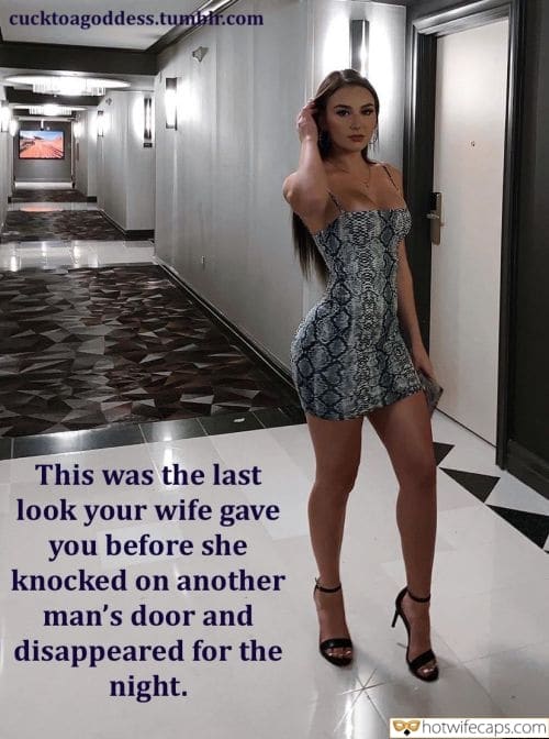 Wife Sharing Vacation Sexy Memes Cheating hotwife caption: This was the last look your wife gave you before she knocked on another man’s door and disappeared for the night. Blonde Brunettes in a Tight Dress in Hotel