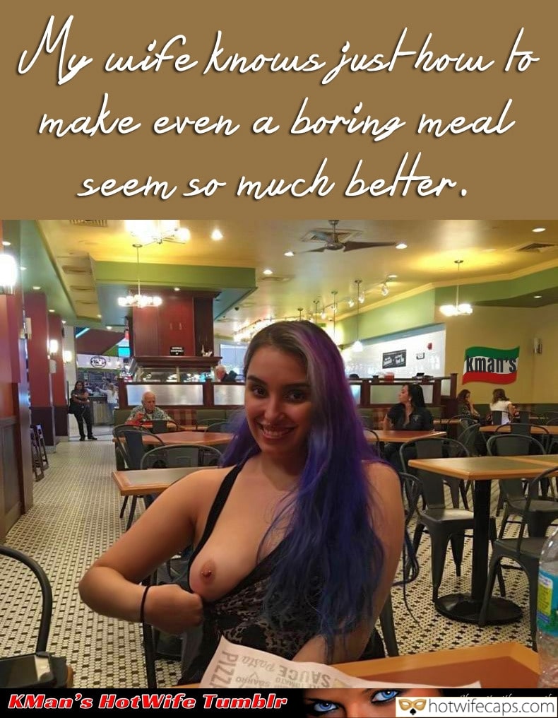 Tips Public Flashing hotwife caption: My wife knows just how to make even a boring meal seem so much better. public flashing gifs Blonde wife flashing gif hot tits flash Public bus caption porn pics Sw Is Not Shy for Public Boob Flashing