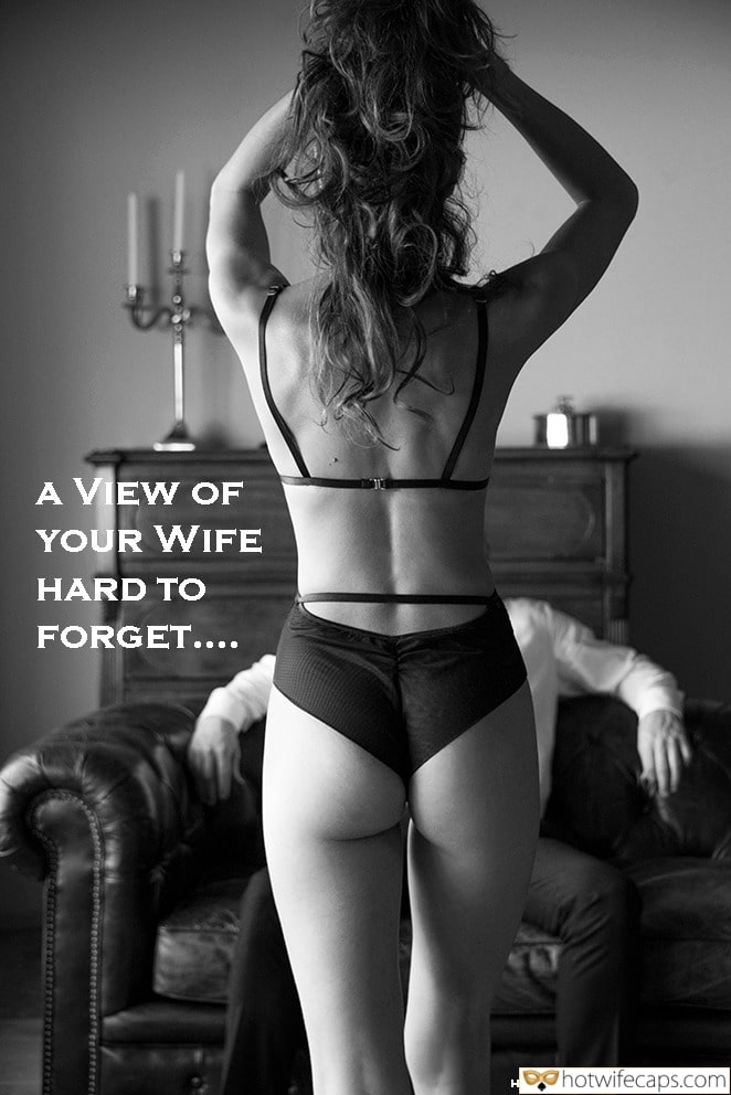 Sexy Memes Cuckold Cleanup Cheating Bully Bull Boss hotwife caption: A VIEW OF YOUR WIFE HARD TO FORGET… Sw and Her Bully