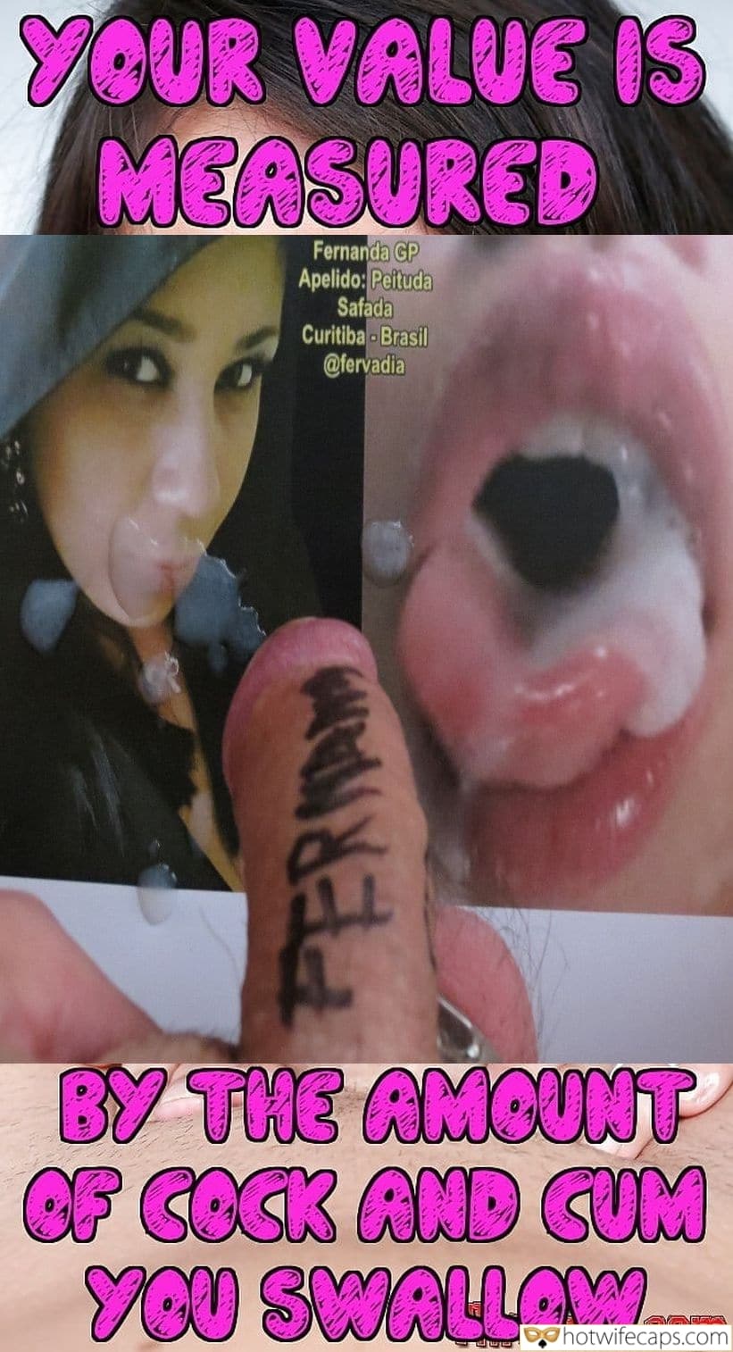 wife masturbating cuckold humiliation wife handjob cum dump hotwife caption Fernanda Lima Safadona Brazilian Whore To Cum