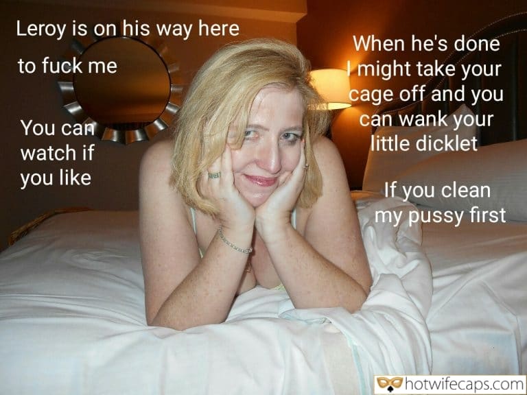 Slutwife Sharing Her Plans With Caged Cuckold
