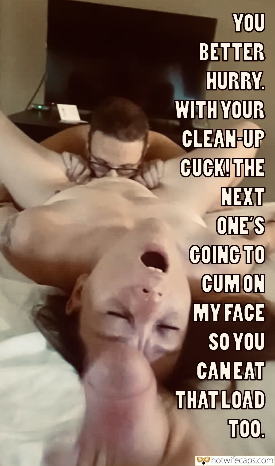 wifesharing submitted by users pussy licking blowjob bbc cuckold captions  hotwife caption Next one is cumming on my face