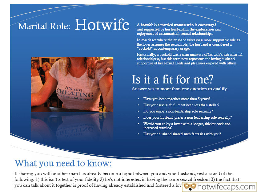 tips texts submitted by users cuckold stories pussy licking hotwife challenge  hotwife caption Marital Roles   HW and her Cuck