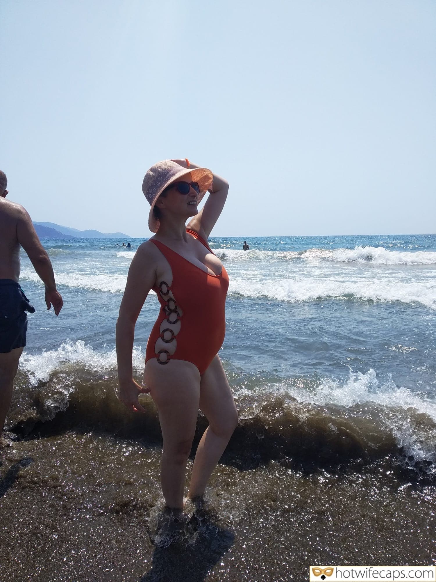 cuckold vacation submitted by users my favourite wife flashing  hotwife caption Do you like her tits?