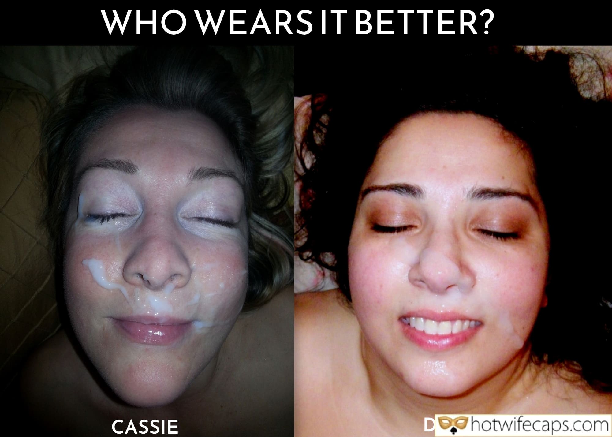 cuckold vacation submitted by users hotwife cuckold my favourite make up wife flashing cum dump hotwife challenge cuckold bull blowjob  hotwife caption Wearing cum on her face