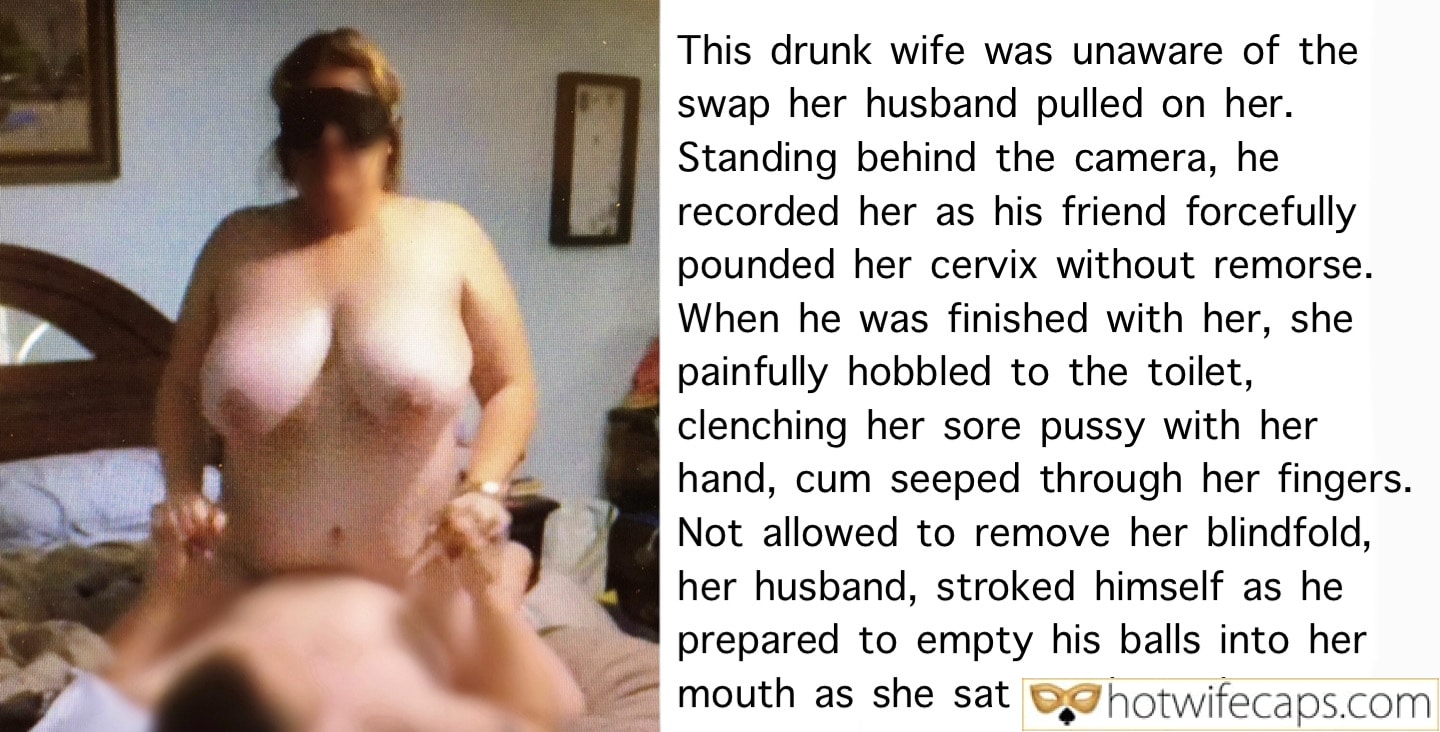 wifesharing submitted by users impregnation captions cuckold humiliation friends cum dump cuckold stories cheating captions hotwife challenge blindfolded  hotwife caption Blindfolded Wife on display