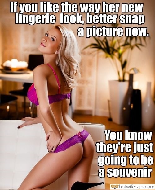 submitted by users my favourite make up wife flashing cuckold bully  hotwife caption If you like the way her new lingerie look, better snap a picture now