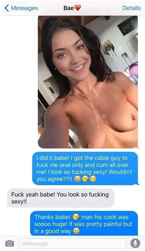 wifesharing texts submitted by users hotwife cuckold cum dump blowjob  hotwife caption The cable guys cum dump 