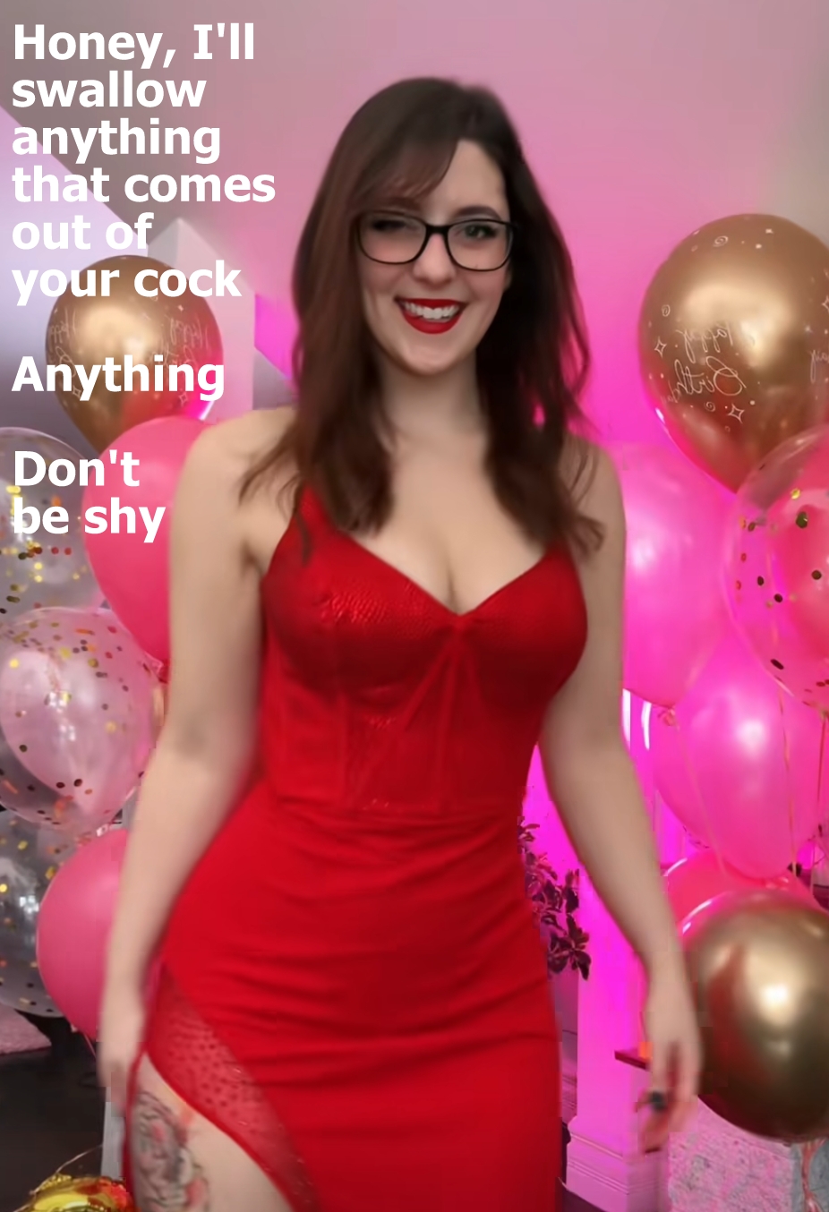 wifesharing submitted by users hotwife cuckold my favourite too big make up dirty talk cum dump blowjob  hotwife caption She will swallow anything 