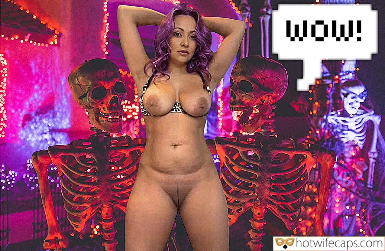 submitted by users wife exposed wife no panties my favourite wife flashing dirty talk  hotwife caption Halloween HOTWIFE on display