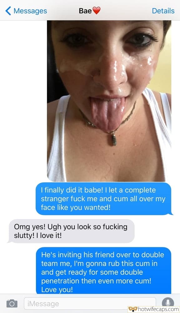 wifesharing texts submitted by users hotwife cuckold cum dump cuckold bull blowjob  hotwife caption Girl is covered in sperm