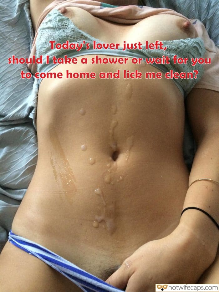 submitted by users my favourite wife masturbating cum dump cuckold creampie bottomless  hotwife caption Good and used slut