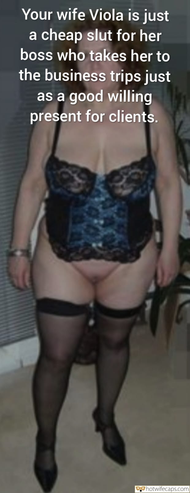 submitted by users wife no panties my favourite too big dirty talk cum dump cuckold stories pussy licking cuckold bully cuckold bull bottomless  hotwife caption Your wife Viola is just a cheap slut for her boss