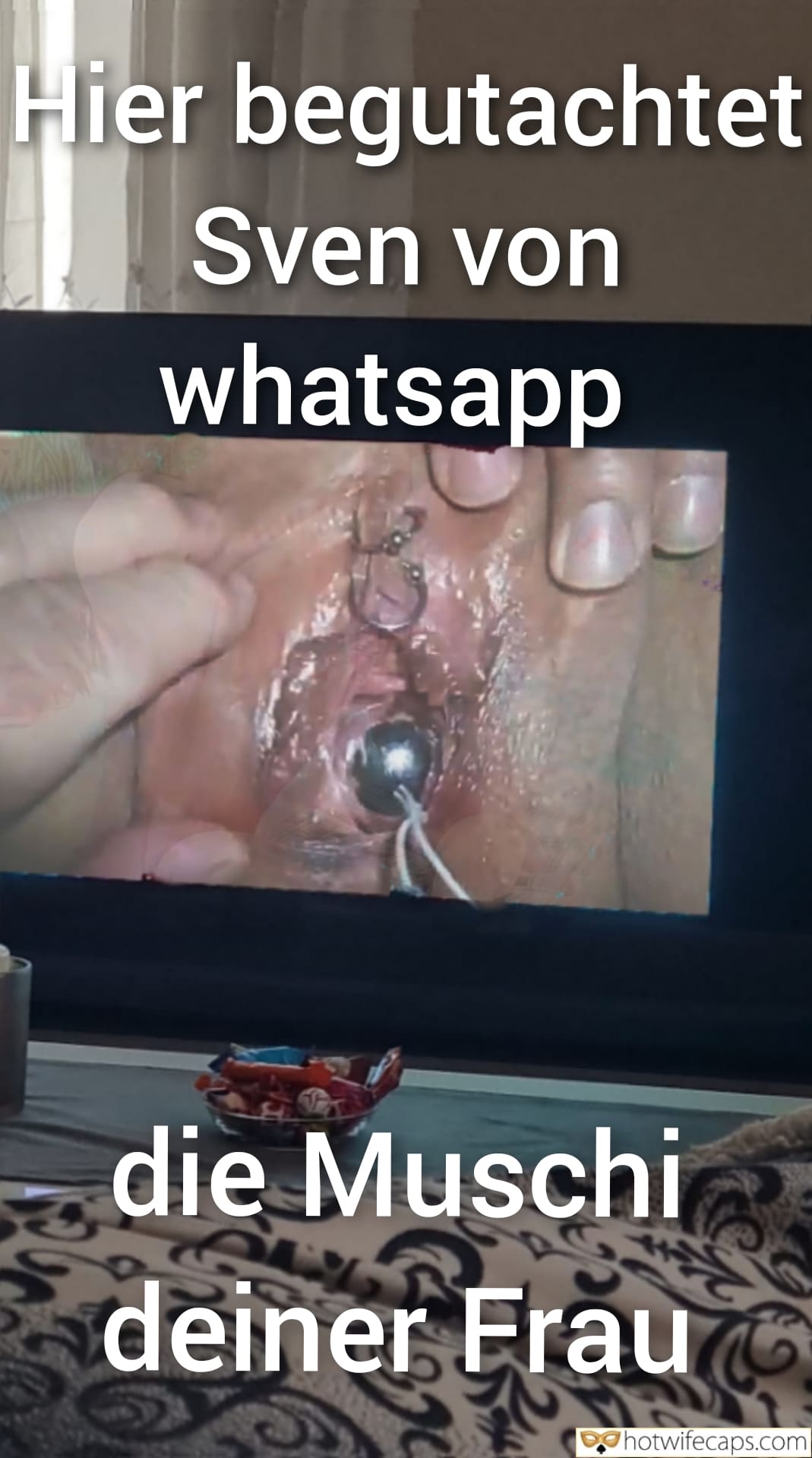 submitted by users wife no panties my favourite wife flashing dirty talk  hotwife caption Showing what is her pussy capable for