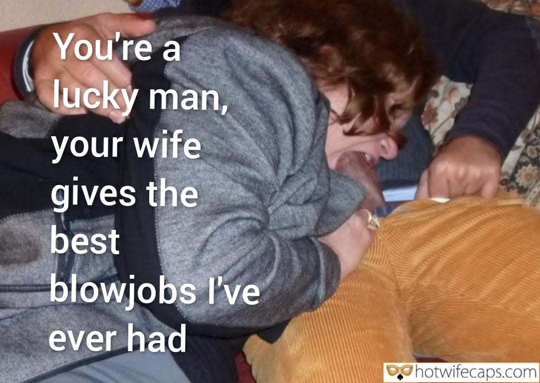 my favourite  hotwife caption Living Room Cuckold Confession: Wifes Secret Blowjob