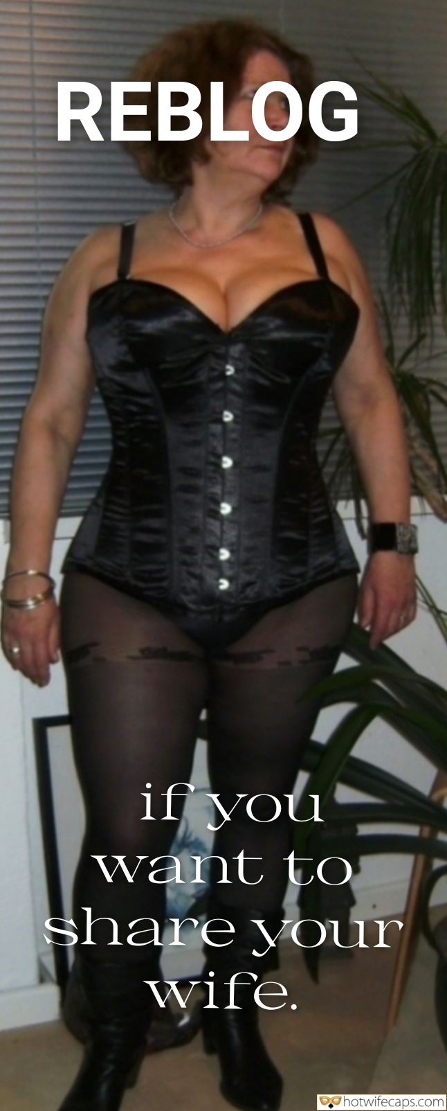 submitted by users wife no panties my favourite make up wife flashing  hotwife caption Sexy corset for a BBW 