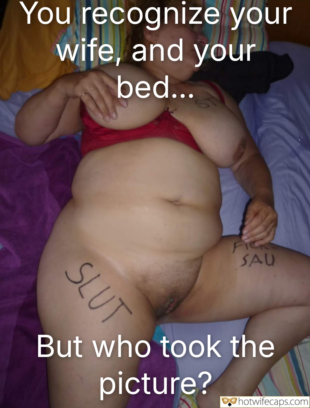 submitted by users wife no panties my favourite too big cuckold humiliation wife flashing  hotwife caption She is a BBW slut! 