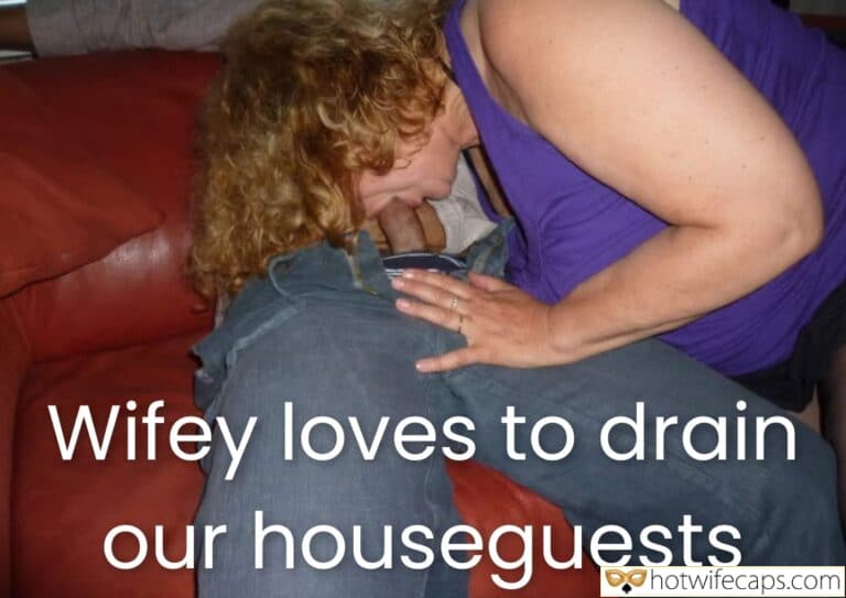 Wifey Draining the Bull on the Couch