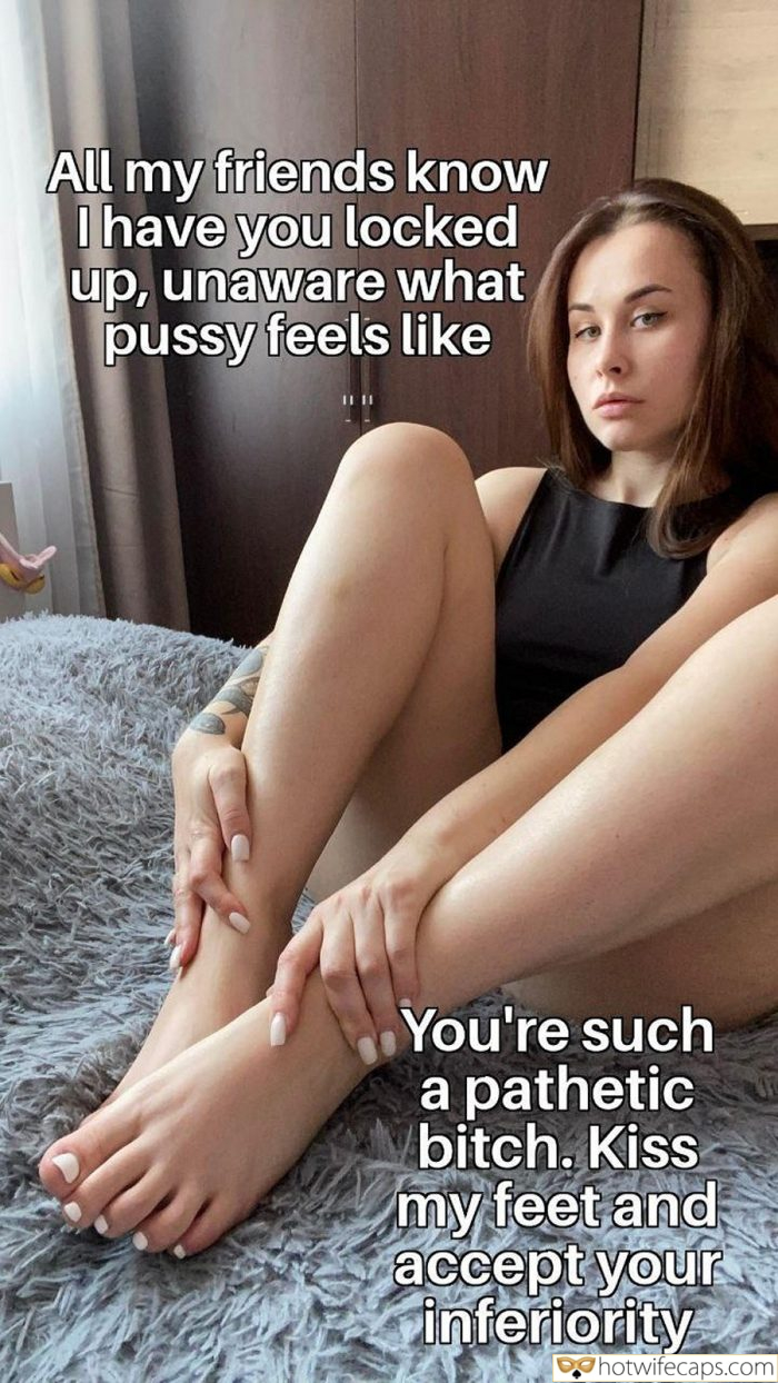 my favourite  hotwife caption Im Her Footstool: A Cuckolds Humiliation 