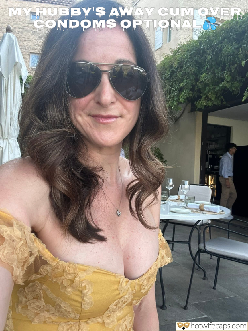 wifesharing submitted by users cum dump cheating captions  hotwife caption Hubbys away, cum over, condoms optional 