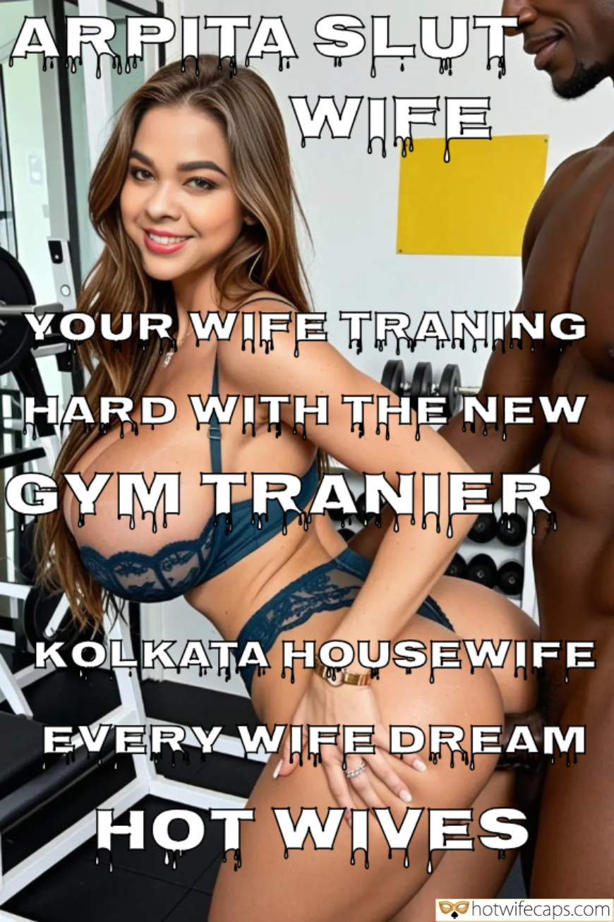 submitted by users pussy licking cuckold bull bbc cuckold captions  hotwife caption I Cant Believe My Husband Let Me Train with His New Gym Buddy 