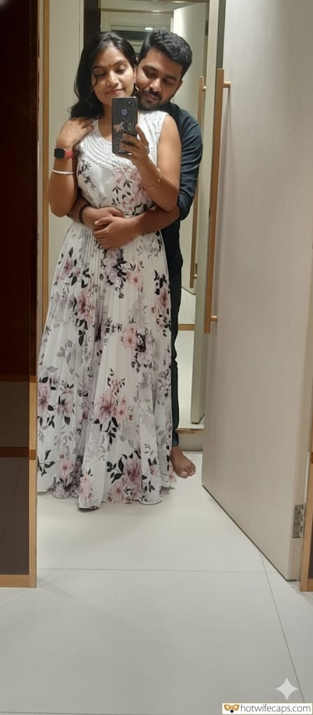 Wife Sharing Submitted by Users 🔥 Humiliation Cuckold Stories hotwife caption: A cuckold's perspective on a bathroom selfie reveals power dynamics and submission through a mirror's reflection, capturing a moment of shared intimacy. Mirrored Submission: His Watch, Her Grasp