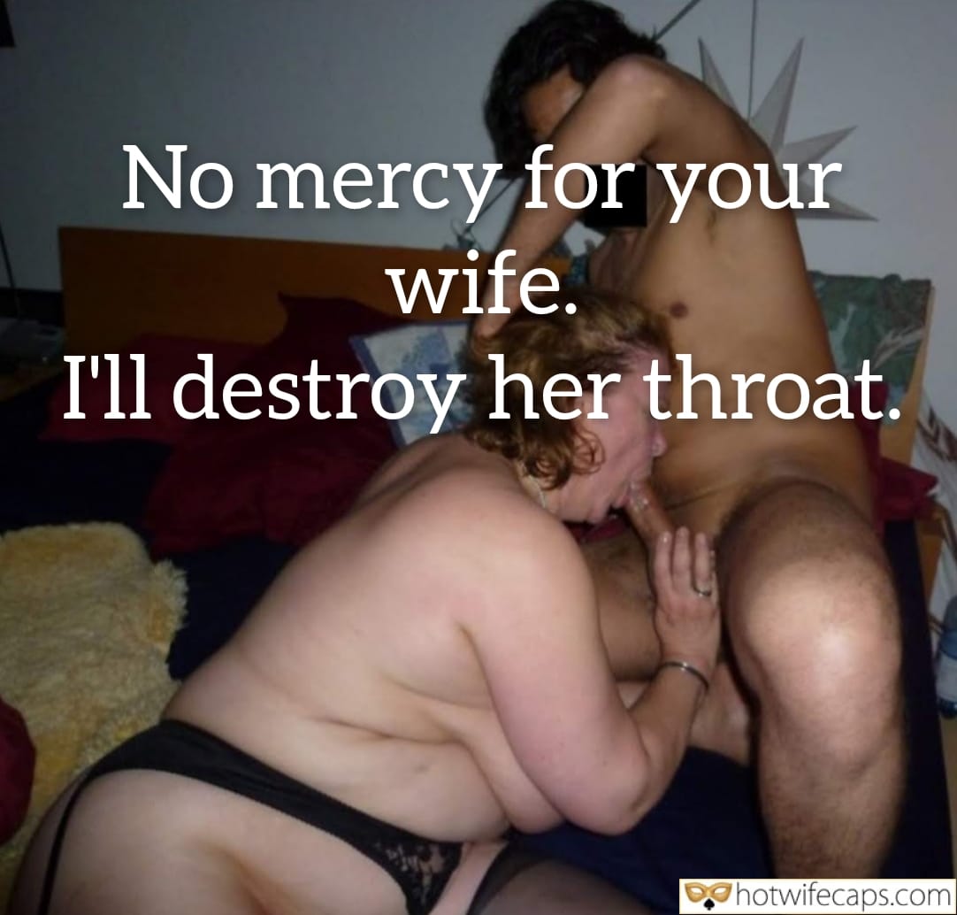 Wife Sharing Submitted by Users 🔥 Cuckold Stories Bull Blowjob hotwife caption: A bedroom scene featuring a couple engaged in intense throat action, with a superimposed text emphasizing the lack of mercy. The setting highlights a power d... Bedroom Bull: Throat Fucking Intensity