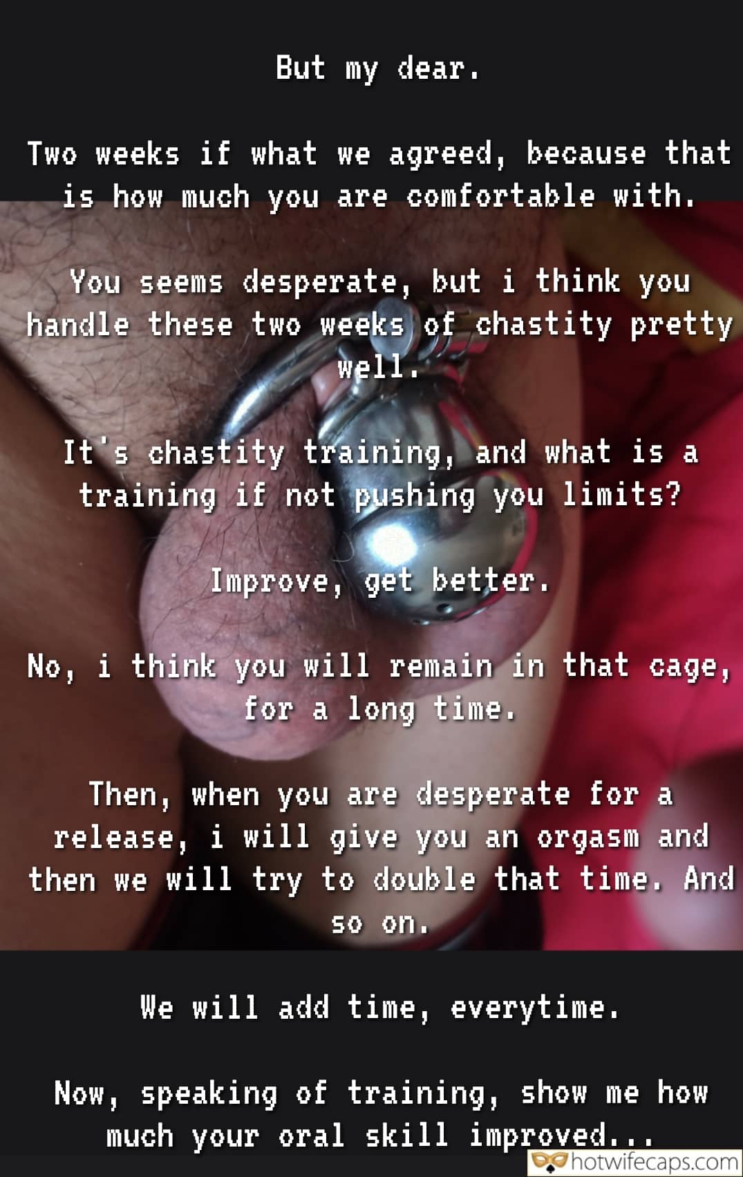 Wife Sharing Submitted by Users 🔥 Cuckold Stories Chastity Bully Bull hotwife caption: A cuckold's journey through two weeks of chastity, exploring limits and endurance under a dominant partner's control. Two Weeks of Chastity: A Cuckold’s Journey