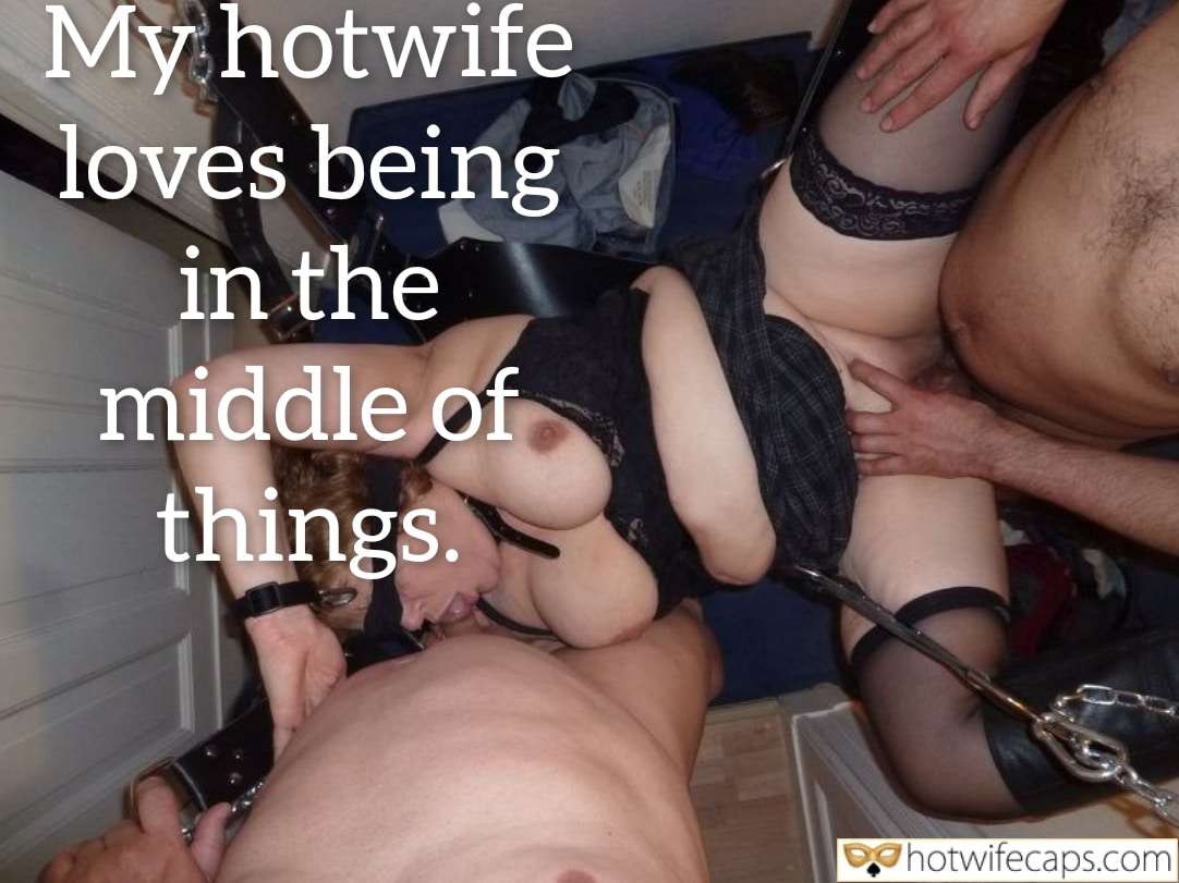 Wife Sharing Threesome Submitted by Users 🔥 Group Sex Cuckold Stories Bull Blowjob hotwife caption: Hotwife chained and double-teamed in a threesome, taking cocks in mouth and pussy simultaneously. Power dynamic emphasizes submission and pleasure. Hotwife’s Threesome Delight: Double-Teamed and Chained