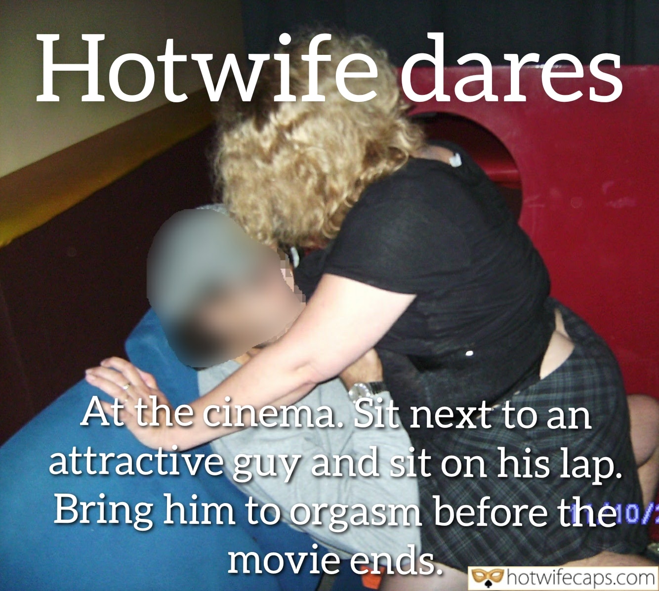 wifesharing submitted by users cuckold stories cheating captions  hotwife caption Hotwife Grinds on Strangers Cock in Cinema