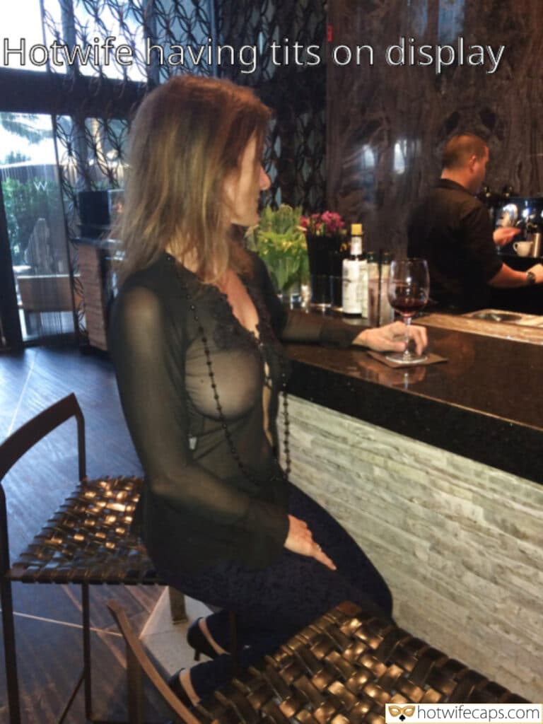 Bar Night: Wife’s Sheer Top Tease