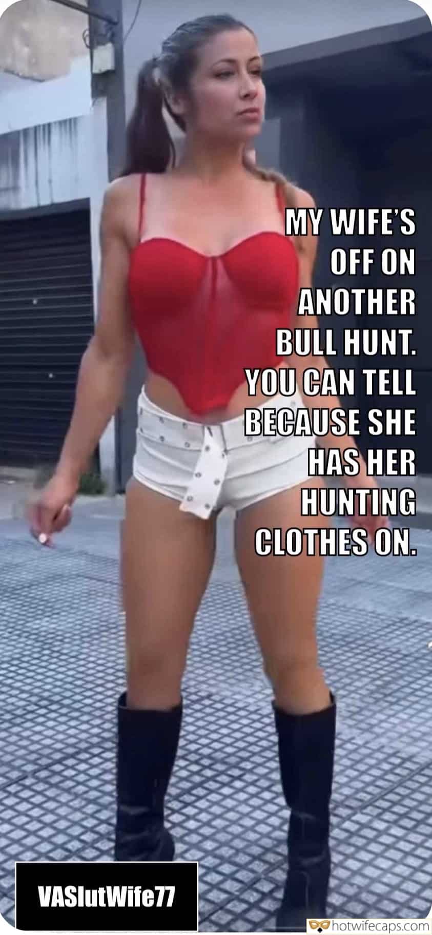 Submitted by Users 🔥 Cum Slut Cheating Bigger Cock BBC hotwife caption: Wife on bull hunt, dressed in bustier and shorts, confident and ready. Husband watches, describing her curves and submission dynamic. My Wife’s Bull Hunt: Her Curves, My Submission