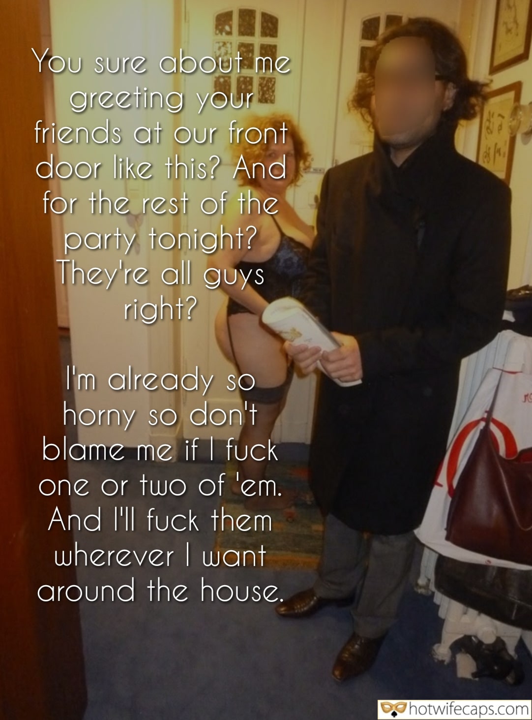 Wife Sharing Submitted by Users 🔥 Friends Cuckold Stories Cheating Bull hotwife caption: Hotwife teases cuckold husband before welcoming male friends for a wild party night, wearing revealing lingerie and promising sexual encounters. Friday Night Cuckold Confession: My Wife’s Wild Welcome