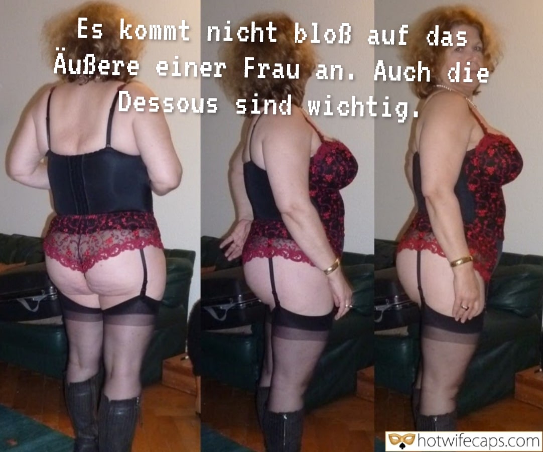 wifesharing submitted by users cuckold stories cuckold bull  hotwife caption Curvy MILF Teases Her Cuck in Lingerie