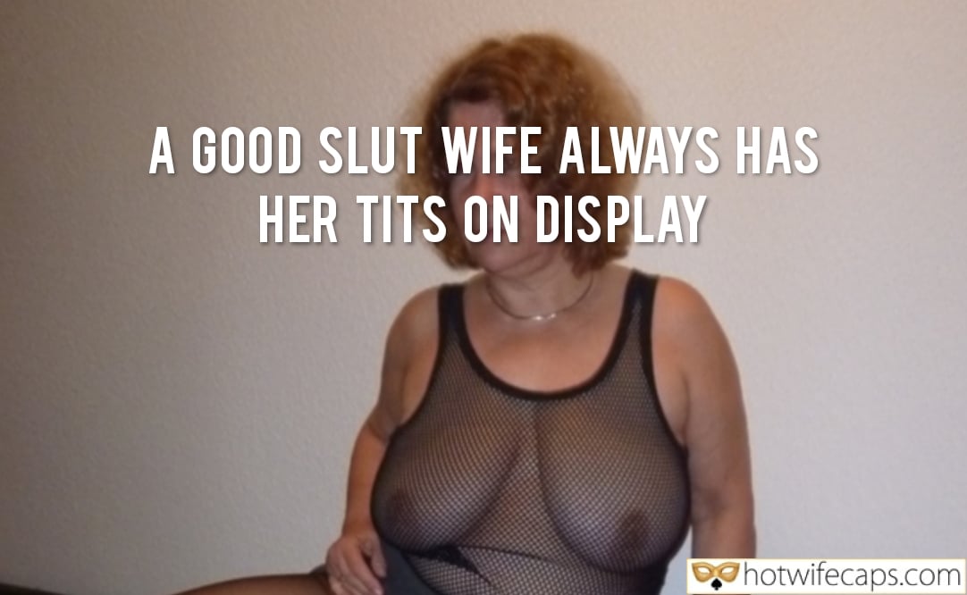 Wife Sharing Submitted by Users 🔥 Public Cuckold Stories Bull hotwife caption: A curvy wife in a sheer mesh top displays her big tits, nipples visible, with a choker around her neck, exuding confidence and power. Her Husband’s Humiliation: A Wife’s Tits on Display