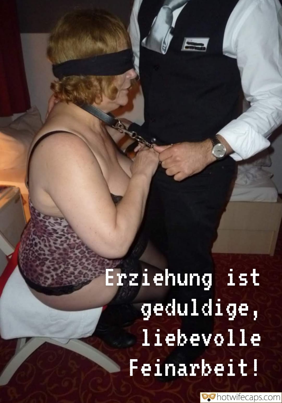 wifesharing submitted by users cuckold humiliation cuckold stories cuckold bull  hotwife caption Blindfolded Submission: Her Mouth, His Command